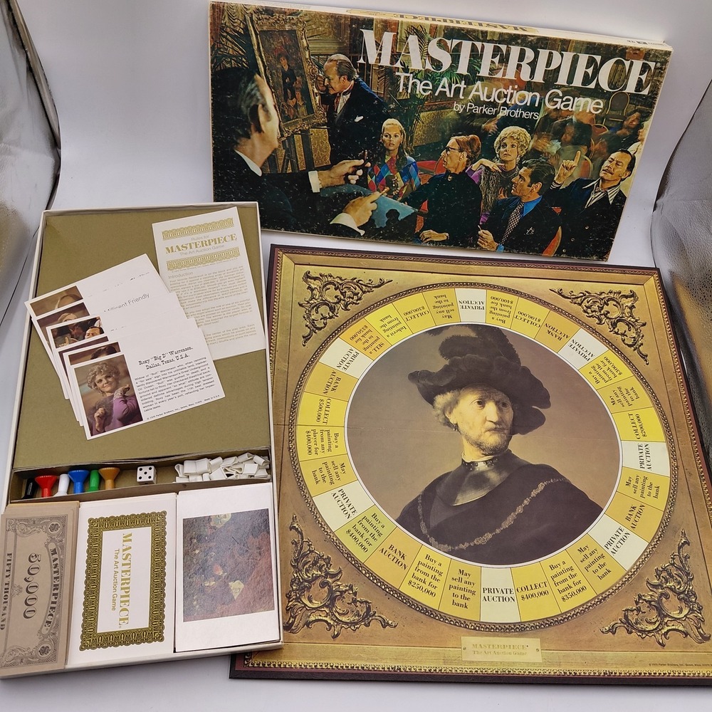 1970 Masterpiece Game Art Auction Game by Parker Brothers Complete
